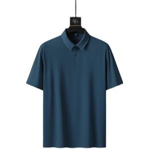 Herrpolos sommar plus size is silk kort ärm skjorta fritid fett fast färg l-8xl män överförarna män