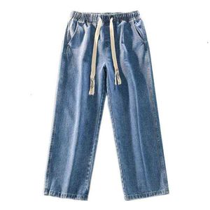 Męskie spodnie jeansowe Casual Vintage workowate ubrania spodnie z prostymi nogawkami koreański moda mężczyzna Streetwear Pop Harajuku spodnie oversize J220629