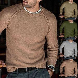 Men's Sweater Knitted Oversize Long Sleeve O-neck Solid Fitting Warm Knitted Sweater Top Harajuku Sweatshirt Winter Autumn L220801
