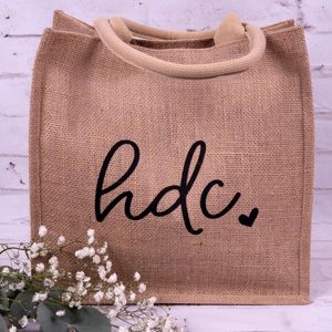 Wrap Prezent Burlap TOTE Torby Spersonalizowane druhna Custom Imię Imię imprezę plażową torbę jutową Mother of Bride Wedding Favors Prezenty na Hergift