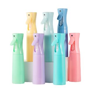 Continuous Spray Bottle Refillable Cosmetic PET Plastic PP Fine Fog Atomizer Pump Portable Perfume Packaging Container Colorful Bottles 200ml 300ml