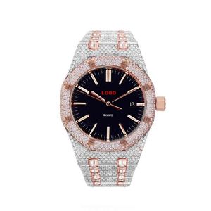 Blues Oem Newest Men Classic Luxury Custom Calendar Trend Design Baguette Diamond Watch