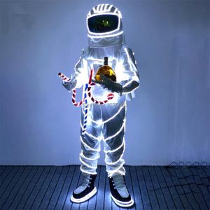 Party Decoration Robot Suit LED Clothing Dance Men Interstellar Luminous Costumes Show Halloween Mardi Gras Carnival Science Fiction MoviePa