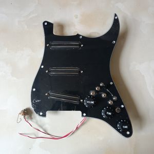 Battipenna per chitarra SSS caricato con aggiornamento Pickup Humbucker MINI neri DCR ad alto rendimento 1 set di cablaggio