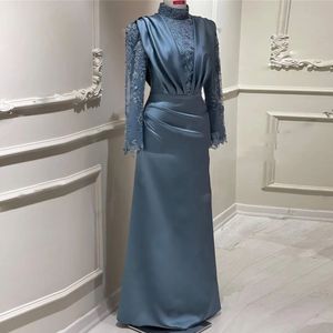 Graceful Islamic Hijab Evening Dresses Beaded Prom Gown With Detachable Train Formal Arabic Dubai Special Ocn Dress 326 326