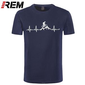 Rem Mountain Bike Heartbeat Komik Kir Bisiklet Tişört Plus Boyut Özel Kısa Kollu Erkekler Tshirt Moda Aile Pamuk 220521