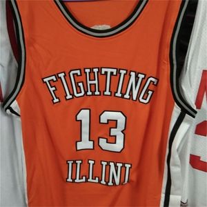 Nikivip echte Bilder Kendall Gill #13 Basketballtrikot Illinois Fighting Illini College Orange Retro Herren genähte benutzerdefinierte Nummernnamentrikots