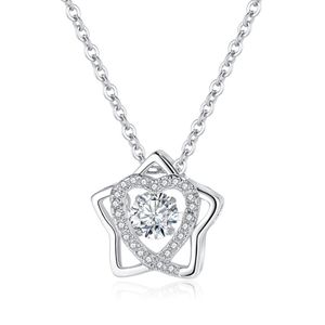 Silver Hexagram David Crystal Kalp Kolye Yıldızı Mom CZ Rhinestone Şanslı Aşk Kalp Kalp Choker Ana Günü Takı Hediyesi Kadın Kızlar