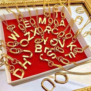 New Designer /21 Letter Necklace Earrings with Various Wearing Methods