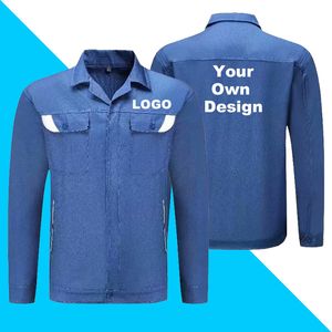 DIY spring and autumn long sleeved overalls men s labor insurance suits workshop maintenance tooling tops 220713