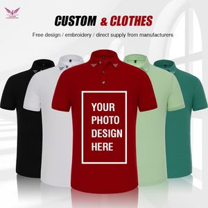 Kaus Polo Pria Katun 100% KAUS Kustom Bersirkulasi Lengan Pendek Kustom kualitas bagus kaus wanita atasan pria Berkerah Musim Panas 220613