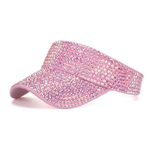 Scintillanti strass Sport Visiera parasole Cappello Altri Abbigliamento Regolabile Berretto estivo in cristallo per donna Uomo Golf Tennis Ciclismo Corsa Jogging Cappello da sole Vuoto Top