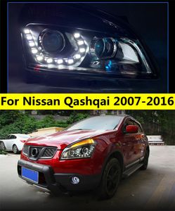 Faróis de carro para Nissan Qashqai LED farol 2007-16 LED luz de sinalização luzes diurnas feixe alto