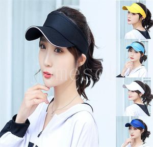 Spor Boş Top Şapkalar Kadınlar İçin Güneş Visor Şapka Tenis Beyzbol Yetişkin Kız Kapakları Açık Mekan Kapakları Ayarlanabilir DE297