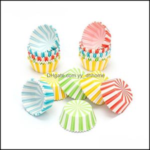 Baking mods Bakeware Kitchen Dining Bar Garden 100pcs Cupcake Liners Bolo de molde de papel Copo de est￪ncil Dhxac