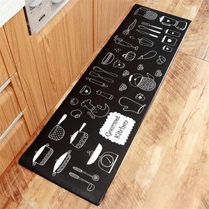 Moder kitchen Carpet Waterproof Oilproof PVC Cartoon Mat Kitchen Floor Door Mat Anti-slip Mats Home Entrance Front Door Doormats T200415