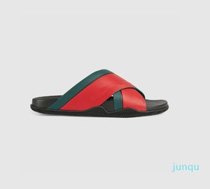 2022- designer g gummi sandal med blommor brokad män tofflor Underdelar grön blå Flip Flops dam randiga Beach causal tofflor