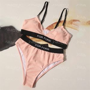 Luxo feminino maiô charme rosa cintura alta bikinis praia piscina spa Surfwearwear sexy fatos de banho divididos