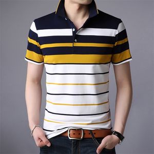 Klassisch gestreiftes Herren-Poloshirt aus Baumwolle, kurzärmelig, Sommer, Übergröße, MXXXXL 220618