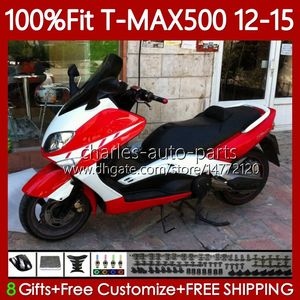 Moldões de injeção para Yamaha Tmax-500 max-500 t max500 branco vermelho 12-15 carroceria 113no.2 tmax max 500 tmax500 12 13 14 15 t-max500 2012 2013 2014 2015 OEM Body
