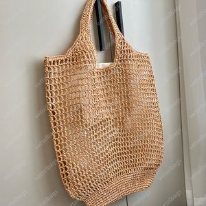 Designer Summer Beach Tote Bag Cutouts Halm Handväska Dragsko Axelväskor Dam Clutch Handväska Plånbok Dammode Raffia Shopping Pack