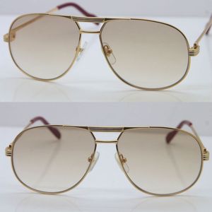 Selling High quality Metal Style Sunglasses silver K Gold Eyewear lunettes Frame C Decoration female Unisex glasses Size mm