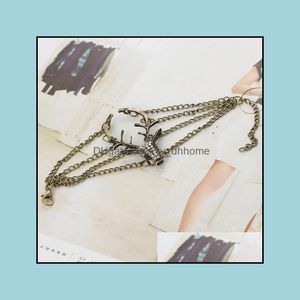 Braccialetti con ciondoli Personalità Fl Diamante Testa di cervo Bracele Yydhhome Drop Delivery 2021 Gioielli Yydhhome Dhlvp