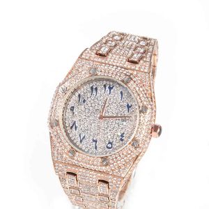 Hip Hop Diamond Watch Fashion Bridal smycken sätter grossist julklapp isad ut hiphop mekanisk