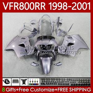 Fairings Kit For HONDA Interceptor VFR800RR VFR 800RR 800 CC RR VFR800 98 99 00 01 Body 128No.48 800CC VFR-800 Stock Color RR 1998 1999 2000 2001 VFR800R 98-01 Bodywork