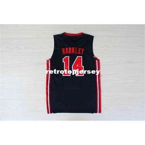 Retro College Stitched 10 Clyde Drexler 11 Karl Malone 14 Charles Barkley 1992 Dream Team Basketball Jersey