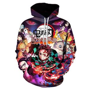 Fantasma matando lâmina você feijão 3d digital impresso camisola 2022 animação japonesa hoodie homens