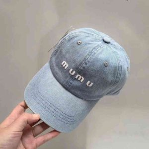 Miu denim baseball cap kvinnor hiphop brev mössor för damer män utomhus sommarvisor hösten casual snapback sun hatt gorras