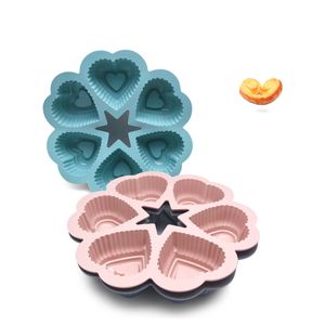 Natale 6 cavità stampo in silicone a forma di cuore stampo per sapone stampo per torta al cioccolato