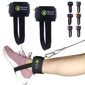 DRing Ankle Straps with Pedal Rope Achilles Tendon Support for Cable Machines Glute Leg Workouts Neoprene Padded Ankle Weights 220618