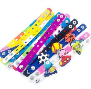 Silicone Jelly Wristbands Adjustable Rubber Bracelets Colorful Bracelet with Holes for Kids Boys Girls Birthday Party Award 18cm