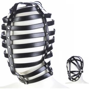 Fetisch Ledergurt Bondage Hood Maske für Frauen Mann Paar Slave BDSM Erwachsene Spiele Flirt sexy Spielzeug Exotisches Accessoires Cosplay