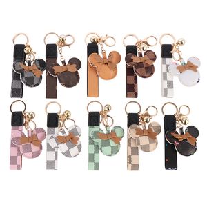 Keechcheins Designer Animal Chiave Bow Chain PU Leather Keyring Men Women Bag Accessori a sospensione Partite favore favorevolta