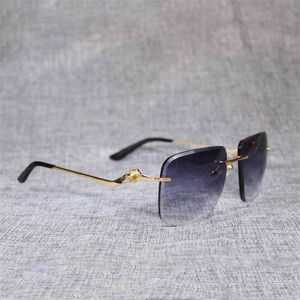 2022 Fábrica Atacado Modelo Vintage Rimless Growless Homens Oculos Estilo Quadrado Metal Shade Corte Lente Gafas Mulheres Para Ao Ar Livre 120 8PJT Óculos de Sol