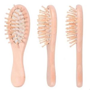 NOVITÀ Spazzola per capelli in legno districante con setole di bambù Spazzola per capelli ovale bagnata o asciutta 16 * 4,5 * 3 cm per donna Uomo