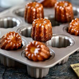 6 12 Cup Non Stick Cannele Bordelais Fluted Mould Cake Pans Cupcake Muffin Mold Baking Tray Home Kitchen Cook DIY Cooking Tools 220721