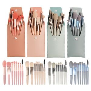 8 st Bärbara sminkborstar Set Ansikte Ögon Läpp Ögonskugga Ögonbrynskam Eyelash Foundation Powder Brush Tools Kosmetisk