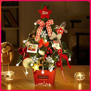 Pacote de árvores de mini -natal de alta qualidade 50 cm de mesa de mesa pequena mini decoração decorativa de decoração de árvore de natal decoração de natal 201204