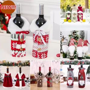 Novo Christmas Wine Bottle Capa Decoração de Feliz Natal para Casa Ornamentos de Natal Presente de Natal Feliz Ano Novo 2022 DHL Fast Shipping F0519W07
