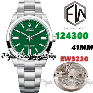EWF V3 EW124300 CAL.3230 EW3230自動メンズウォッチ41mmグリーンダイヤルスティックマーカー904L同じシリアル保証カードの永遠の時計