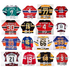 Jerseys de hóquei vintage Joe Sakic Guy Lafleur Doug Wendel Clark Pavel Bure Mats Sundin Peter Stastny Lemieux Brian