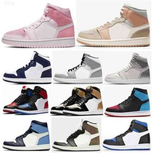 1s Mid Digital Pink Light Smoke Gray Japonia Midight Navy Tokio Gra Royal Unc do Chicago Buty koszykówki Mężczyźni 1 Gold Top 3 Gold Toe Sneakers