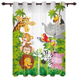 Vorhang Vorhänge Kinder Vorhänge für Wohnzimmer Schlafzimmer Tier Kinder Jungen Mädchen Wald Zoo Cartoon Dschungel Fenster Behandlung DrapeCurtain Cur