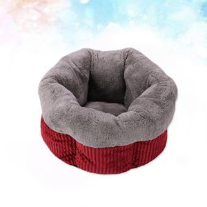 Camas de gato Cama de mobília de lã quente igloo com saco de dormir de ninho de cama de cama de inverno sem fundo para cachorrinho para cachorro pequeno