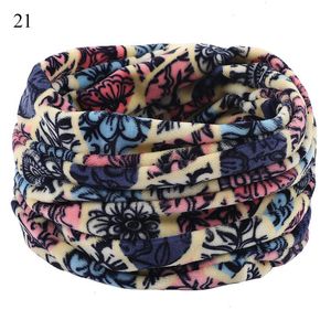 Winter Soft Fleece Scarf Double Layer Knitted Neck Warmer For Women Men Print Floral Plaid Solid Snood Scarves Warm Unisex