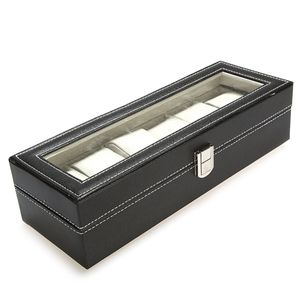 6 Wrist Watches Box Storage Case Janela Organizador para salvar Jóias Holder Men S 220617